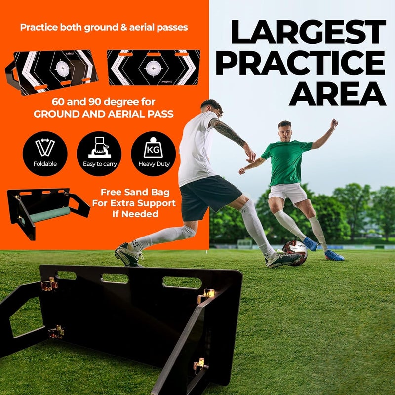 Uplete Portable Soccer Rebounder Board - Dual Angle Training Wall for Passing & Shooting - Large Surface Area - Image 5